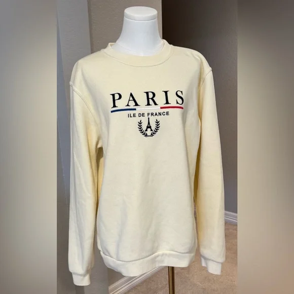 Paris Ile De France from Paris Tour D’or Butter Yellow Sweatshirt - Picture 1 of 7